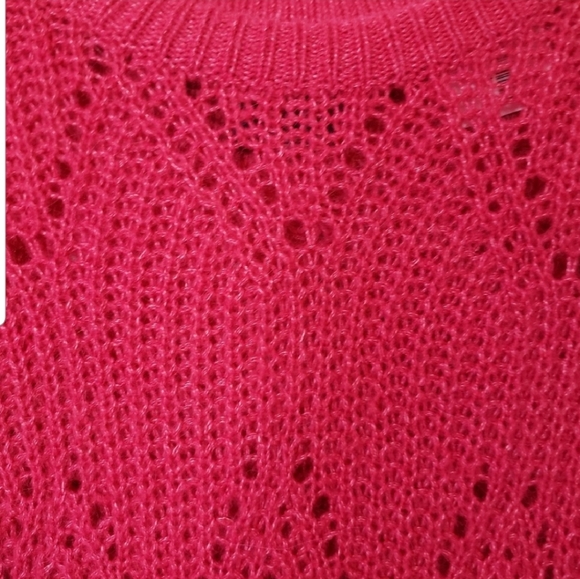 Abercrombie & Fitch Bright Pink Open knit Sweater - Picture 6 of 7